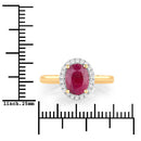 1.59 Carat Genuine Ruby and White Diamond 10K Yellow Gold Ring-3