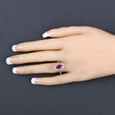 1.52 Carat Genuine Ruby and White Diamond 10K White Gold Ring-5