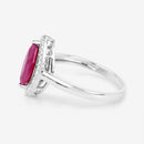 1.52 Carat Genuine Ruby and White Diamond 10K White Gold Ring-6