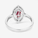 1.52 Carat Genuine Ruby and White Diamond 10K White Gold Ring-7