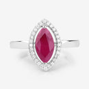 1.52 Carat Genuine Ruby and White Diamond 10K White Gold Ring-8