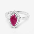 1.52 Carat Genuine Ruby and White Diamond 10K White Gold Ring-9