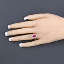 1.52 Carat Genuine Ruby and White Diamond 10K Yellow Gold Ring-5