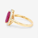 1.52 Carat Genuine Ruby and White Diamond 10K Yellow Gold Ring-6