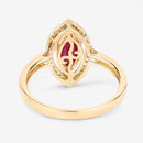 1.52 Carat Genuine Ruby and White Diamond 10K Yellow Gold Ring-7