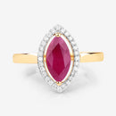 1.52 Carat Genuine Ruby and White Diamond 10K Yellow Gold Ring-8
