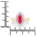 1.52 Carat Genuine Ruby and White Diamond 10K Yellow Gold Ring-3