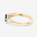 0.89 Carat Genuine Blue Sapphire and White Diamond 10K Yellow Gold Ring-7