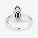 2.39 Carat Genuine Blue Sapphire and White Diamond 10K White Gold Ring-7