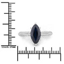 2.39 Carat Genuine Blue Sapphire and White Diamond 10K White Gold Ring-3