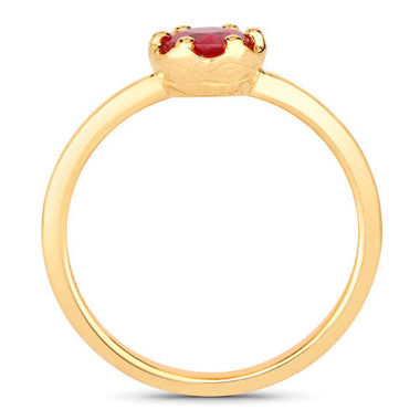 0.50 Carat Genuine Ruby 14K Yellow Gold Ring - 0