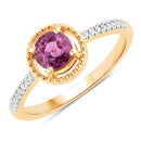 0.92 Carat Genuine Ruby and White Diamond 14K Yellow Gold Ring-1