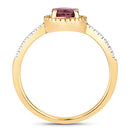0.92 Carat Genuine Ruby and White Diamond 14K Yellow Gold Ring-2