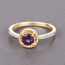 0.92 Carat Genuine Ruby and White Diamond 14K Yellow Gold Ring-4