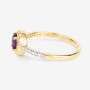 0.92 Carat Genuine Ruby and White Diamond 14K Yellow Gold Ring-6