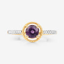 0.92 Carat Genuine Ruby and White Diamond 14K Yellow Gold Ring-8