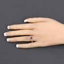 1.00 Carat Genuine Ruby and White Diamond 14K White Gold Ring-5