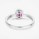 1.00 Carat Genuine Ruby and White Diamond 14K White Gold Ring-7