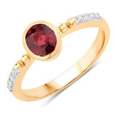 1.00 Carat Genuine Ruby and White Diamond 14K Yellow Gold Ring-1