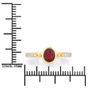 1.00 Carat Genuine Ruby and White Diamond 14K Yellow Gold Ring-3