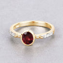 1.00 Carat Genuine Ruby and White Diamond 14K Yellow Gold Ring-4