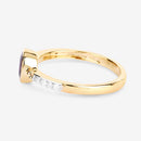 1.00 Carat Genuine Ruby and White Diamond 14K Yellow Gold Ring-6
