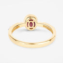 1.00 Carat Genuine Ruby and White Diamond 14K Yellow Gold Ring-7