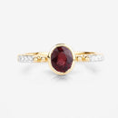 1.00 Carat Genuine Ruby and White Diamond 14K Yellow Gold Ring-8