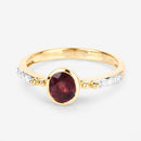 1.00 Carat Genuine Ruby and White Diamond 14K Yellow Gold Ring-9