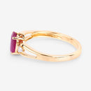 0.95 Carat Genuine Ruby and White Diamond 14K Yellow Gold Ring-6