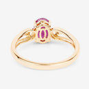 0.95 Carat Genuine Ruby and White Diamond 14K Yellow Gold Ring-7