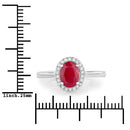 1.06 Carat Genuine Ruby and White Diamond 14K White Gold Ring-3