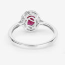 1.06 Carat Genuine Ruby and White Diamond 14K White Gold Ring-7