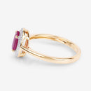 1.06 Carat Genuine Ruby and White Diamond 14K Yellow Gold Ring-6