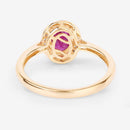 1.06 Carat Genuine Ruby and White Diamond 14K Yellow Gold Ring-7