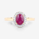 1.06 Carat Genuine Ruby and White Diamond 14K Yellow Gold Ring-8