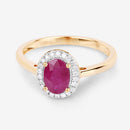 1.06 Carat Genuine Ruby and White Diamond 14K Yellow Gold Ring-9