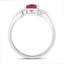 1.22 Carat Genuine Ruby and White Diamond 14K White Gold Ring-2