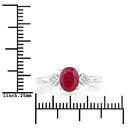 1.22 Carat Genuine Ruby and White Diamond 14K White Gold Ring-3