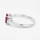 1.22 Carat Genuine Ruby and White Diamond 14K White Gold Ring-6