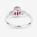 1.22 Carat Genuine Ruby and White Diamond 14K White Gold Ring-7