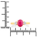 1.22 Carat Genuine Ruby and White Diamond 14K Yellow Gold Ring-3