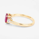 1.22 Carat Genuine Ruby and White Diamond 14K Yellow Gold Ring-6