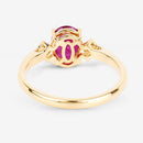 1.22 Carat Genuine Ruby and White Diamond 14K Yellow Gold Ring-7