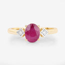 1.22 Carat Genuine Ruby and White Diamond 14K Yellow Gold Ring-8