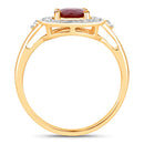 1.67 Carat Genuine Ruby and White Diamond 14K Yellow Gold Ring-2