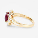 1.67 Carat Genuine Ruby and White Diamond 14K Yellow Gold Ring-6