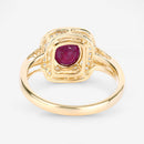 1.67 Carat Genuine Ruby and White Diamond 14K Yellow Gold Ring-7