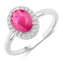 1.83 Carat Genuine Ruby and White Diamond 14K White Gold Ring-1