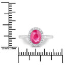 1.83 Carat Genuine Ruby and White Diamond 14K White Gold Ring-3